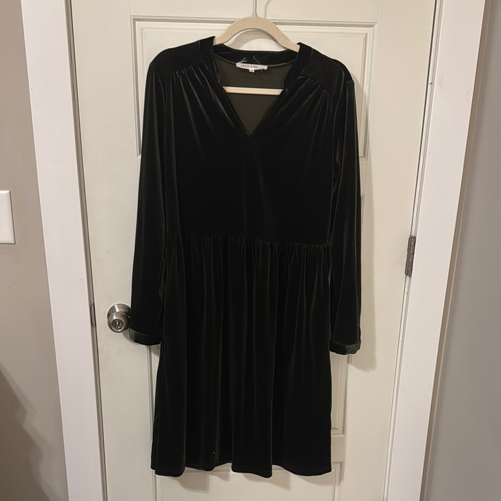 Forest Green Velvet Dress